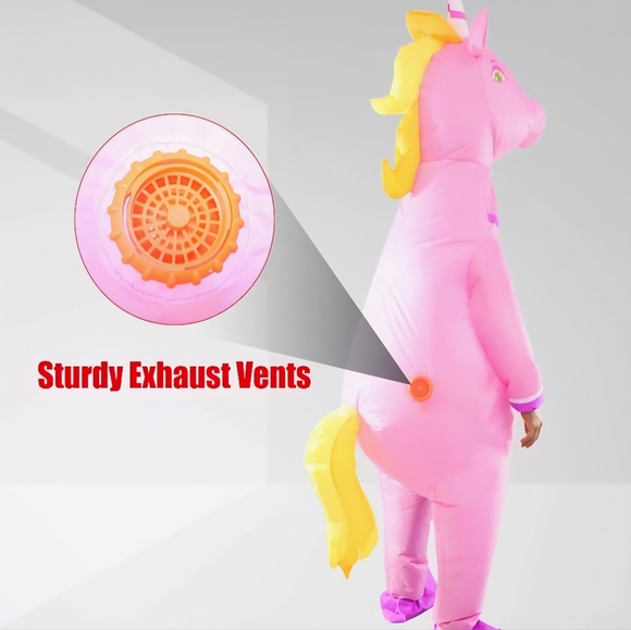 Pink Inflatable Unicorn Costume Adult - Picture 4 of 5